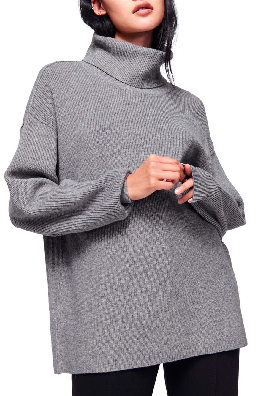 Free People Slouchy Oversized Boho Relaxed Tunic Sweater Size xs Reverse Hem